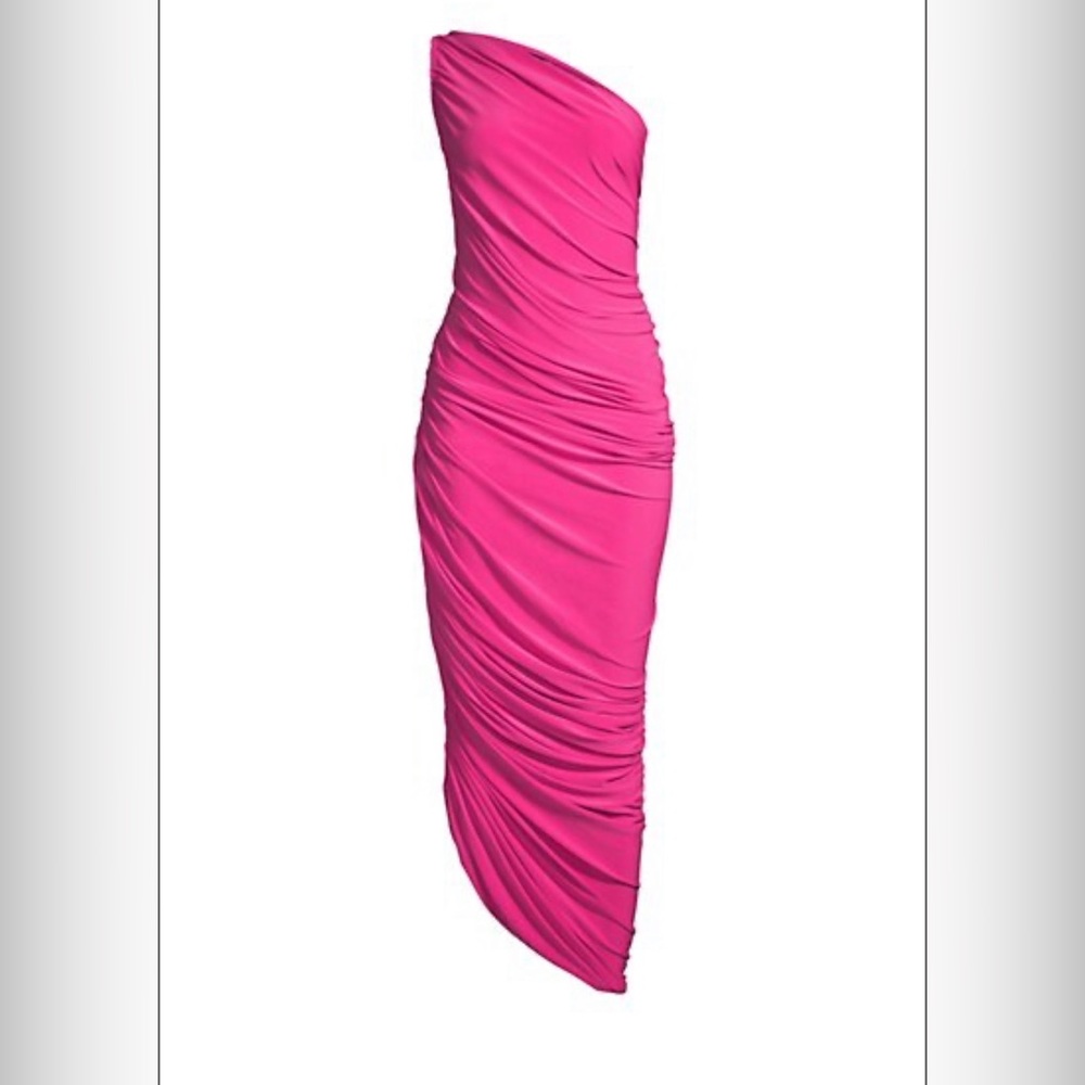 Norma Kamali Diana Ruched One-Shoulder Gown